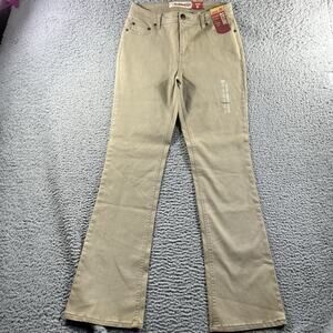 Faded Glory Women's 6 Average Bootcut Stretch Pants Barley Tan 28x32 Khaki NWT